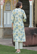 Load image into Gallery viewer, Cream Cotton Kurta Set With Pant
