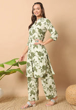 Load image into Gallery viewer, Cream Cotton Kurta Set With Pent
