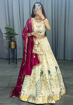 Load image into Gallery viewer, Cream Cotton Lehenga Choli
