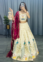 Load image into Gallery viewer, Cream Cotton Lehenga Choli
