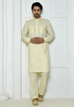 Load image into Gallery viewer, Cream Cotton Pathani Suit
