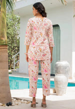 Load image into Gallery viewer, Cream Cotton Printed Co-Ords Set
