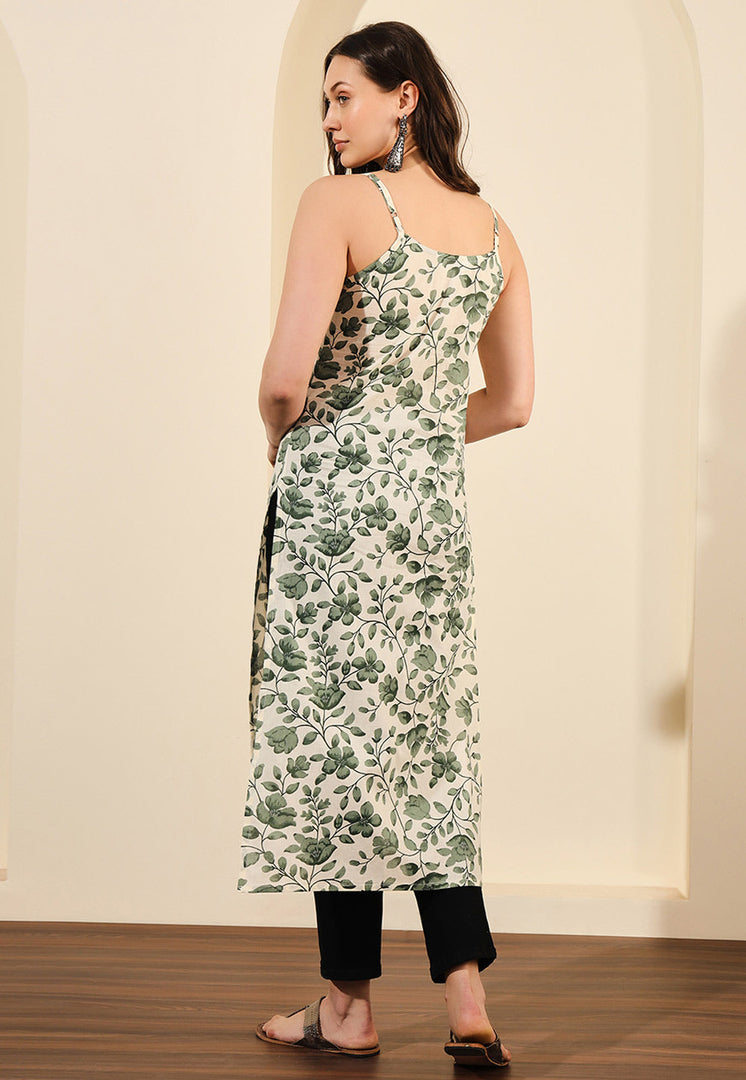 Cream Cotton Printed Tunic