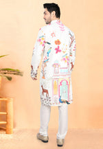 Load image into Gallery viewer, Cream Cotton Rayon Kurta Pajama
