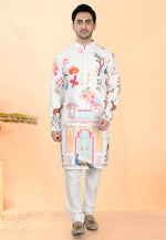 Load image into Gallery viewer, Cream Cotton Rayon Kurta Pajama
