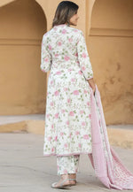 Load image into Gallery viewer, Cream Cotton Readymade Anarkali Suit
