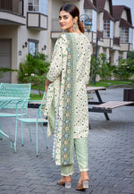 Load image into Gallery viewer, Cream Cotton Readymade Pant Style Suit
