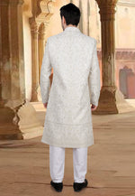 Load image into Gallery viewer, Cream Georgette Indo Western Sherwani
