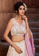 Load image into Gallery viewer, Cream Georgette Lehenga Choli

