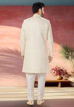 Load image into Gallery viewer, Cream Jacquard Indo Western Suit
