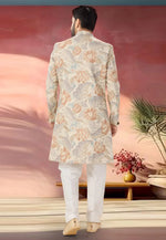 Load image into Gallery viewer, Cream Linen Indo Western Sherwani

