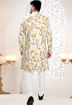 Load image into Gallery viewer, Cream Linen Indo Western Suit
