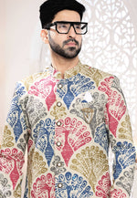 Load image into Gallery viewer, Cream Linen Indo Western Suit
