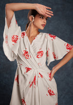 Load image into Gallery viewer, Cream Linen Printed Gown
