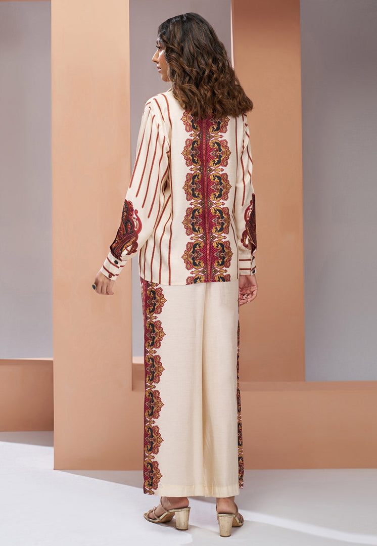Cream Muslin Printed Co-Ords Set