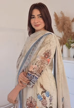 Load image into Gallery viewer, Cream Muslin Readymade Pant Style Suit

