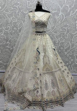 Load image into Gallery viewer, Cream Net Wedding Lehenga Choli
