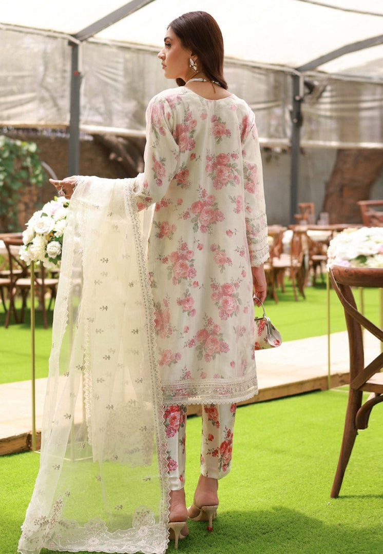Cream Organza Pakistani Suit