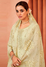 Load image into Gallery viewer, Cream Organza Palazzo Suit
