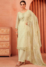Load image into Gallery viewer, Cream Organza Palazzo Suit
