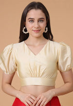 Load image into Gallery viewer, Cream Satin Silk Readymade Blouse
