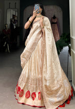 Load image into Gallery viewer, Cream Shimmer Lehenga Choli
