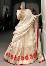 Load image into Gallery viewer, Cream Shimmer Lehenga Choli
