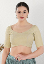 Load image into Gallery viewer, Cream Shimmer Readymade Blouse
