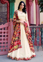 Load image into Gallery viewer, Cream Silk Circular Lehenga Choli
