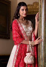 Load image into Gallery viewer, Cream Silk Circular Lehenga Choli
