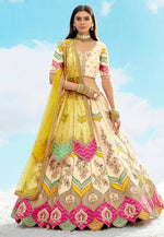Load image into Gallery viewer, Cream Silk Circular Lehenga Choli
