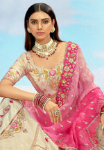 Load image into Gallery viewer, Cream Silk Circular Lehenga Choli
