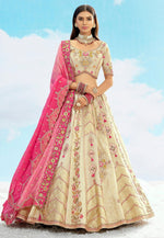 Load image into Gallery viewer, Cream Silk Circular Lehenga Choli
