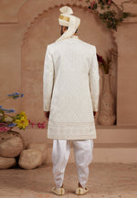 Load image into Gallery viewer, Cream Silk Dhoti Sherwani
