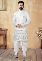 Load image into Gallery viewer, Cream Silk Dhoti Sherwani
