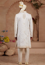 Load image into Gallery viewer, Cream Silk Indo Western Sherwani
