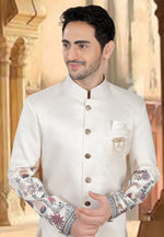 Load image into Gallery viewer, Cream Silk Indo Western Sherwani

