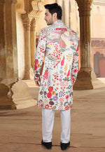 Load image into Gallery viewer, Cream Silk Indo Western Sherwani
