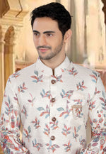 Load image into Gallery viewer, Cream Silk Indo Western Sherwani
