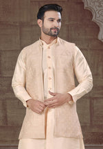 Load image into Gallery viewer, Cream Silk Indo Western Suit
