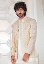 Load image into Gallery viewer, Cream Silk Indo Western Suit
