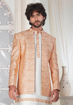 Load image into Gallery viewer, Cream Silk Indo Western Suit
