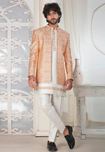 Load image into Gallery viewer, Cream Silk Indo Western Suit
