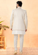 Load image into Gallery viewer, Cream Silk Indo Western Suit
