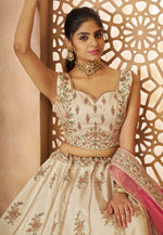Load image into Gallery viewer, Cream Silk Lehenga Choli
