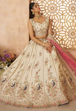 Load image into Gallery viewer, Cream Silk Lehenga Choli

