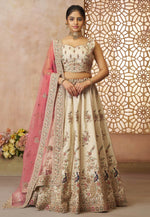 Load image into Gallery viewer, Cream Silk Lehenga Choli
