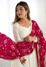 Load image into Gallery viewer, Cream Silk Readymade Long Anarkali Suit

