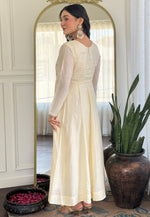 Load image into Gallery viewer, Cream Silk Readymade Pant Style Suit
