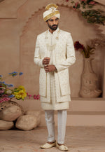 Load image into Gallery viewer, Cream Silk Sherwani
